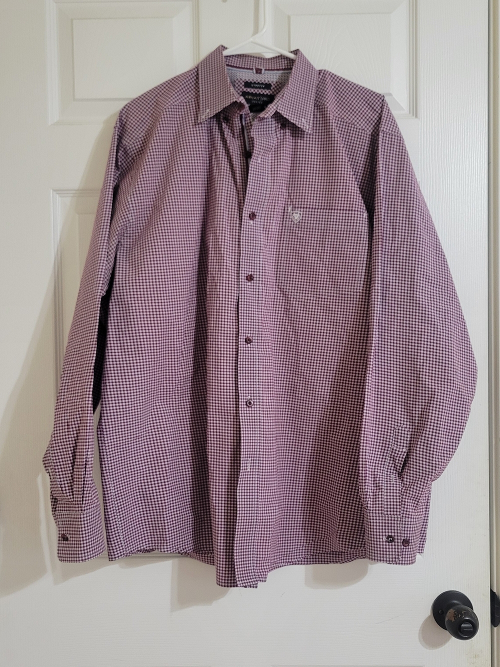 Ariat Pro Men's Long-Sleeve Button-Up Check Shirt - Burgundy